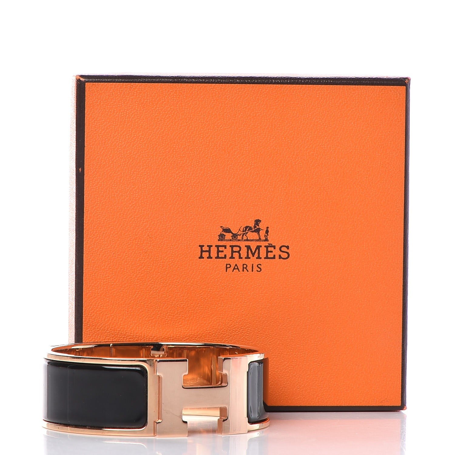 Hermes Enamel Wide Clic Clac H Bracelet PM Black 6 of 6