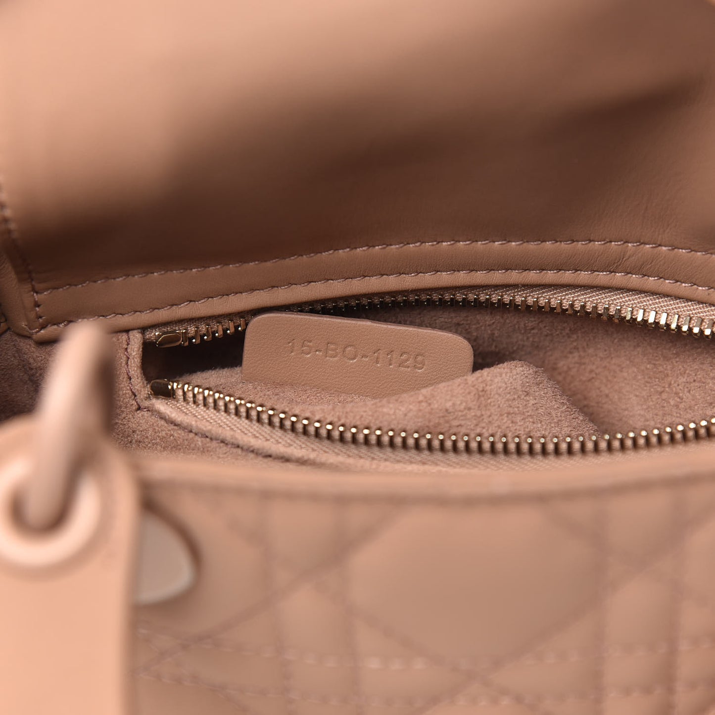 Ultra Matte Calfskin Cannage Mini Lady Dior Light Beige