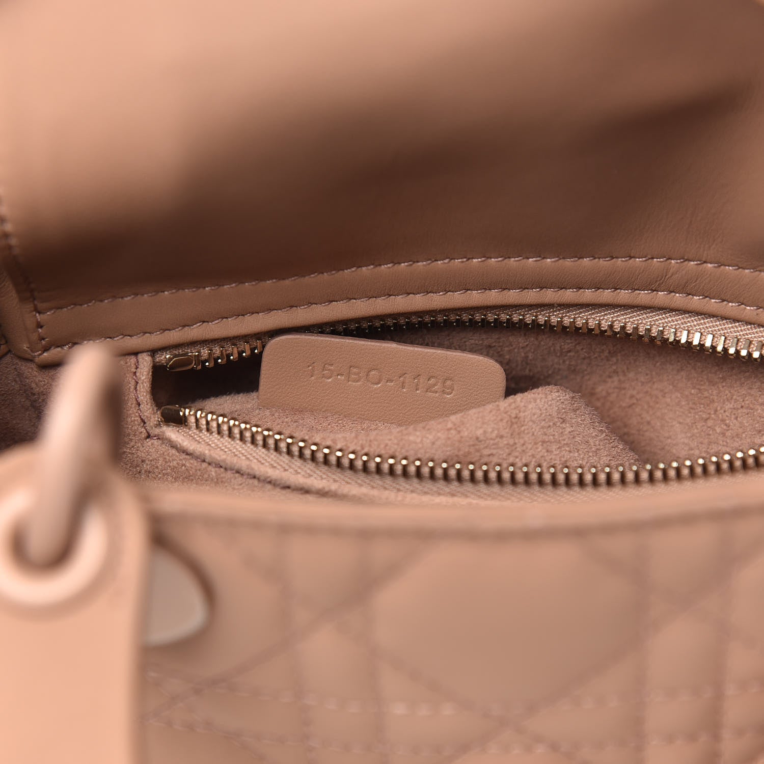 Christian Dior Ultra Matte Calfskin Cannage Mini Lady Dior Light Beige 7 of 10