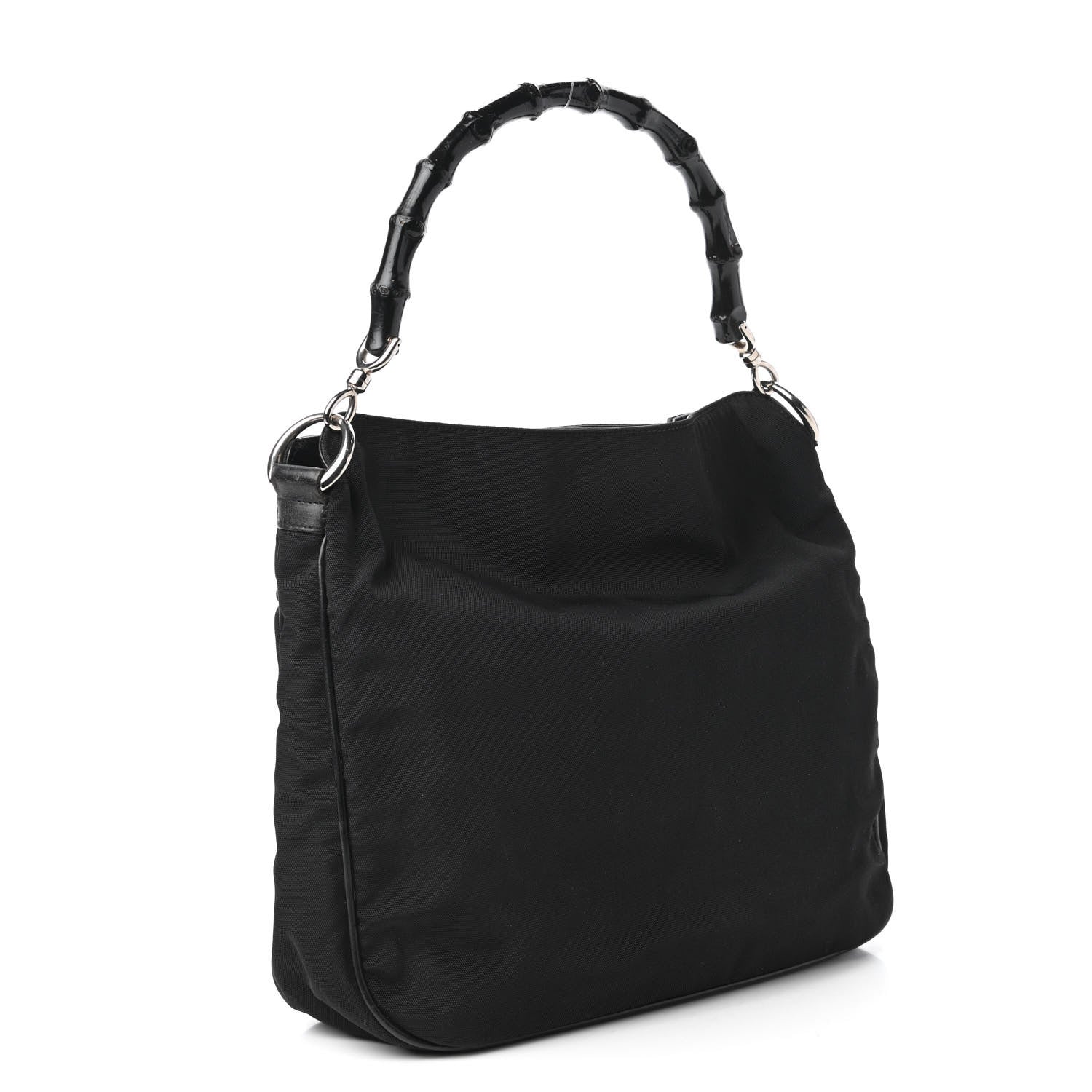 Gucci Nylon Bamboo Top Handle Hobo Black 3 of 10