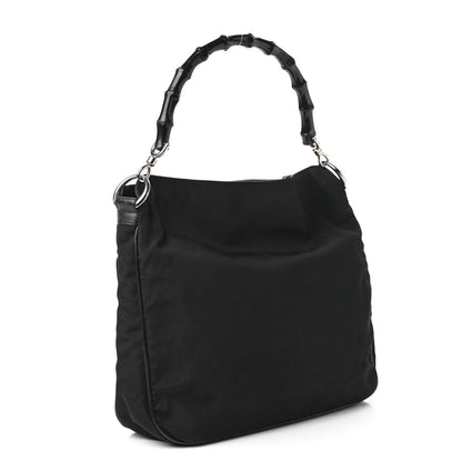 Gucci Nylon Bamboo Top Handle Hobo Black 3 of 10