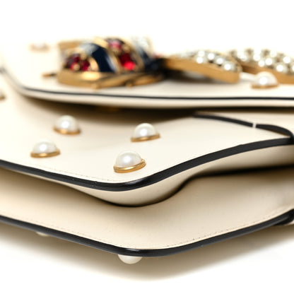 Gucci Nappa Pearl Studded Mini Queen Margaret Broadway Shoulder Bag Mystic White 9 of 11