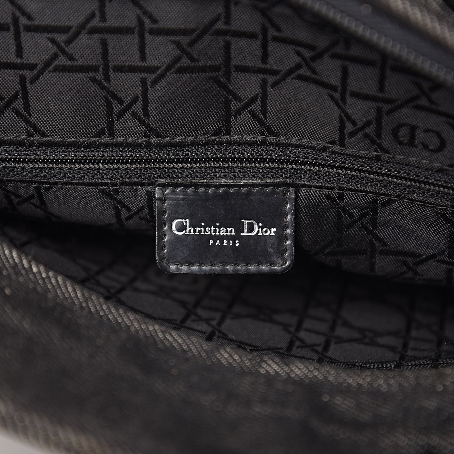 Denim Cannage Large Lady Dior Black