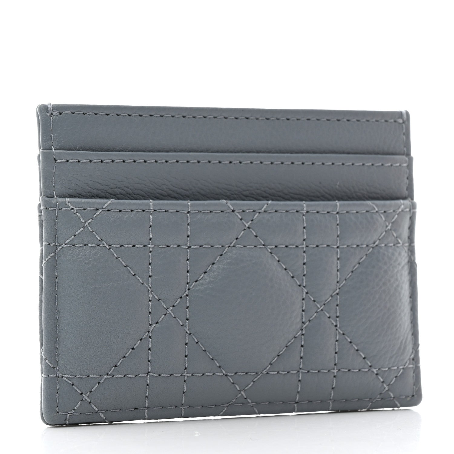 Christian Dior Supple Calfskin Cannage Caro Five-Slot Card Holder Cloud Blue 3 of 8