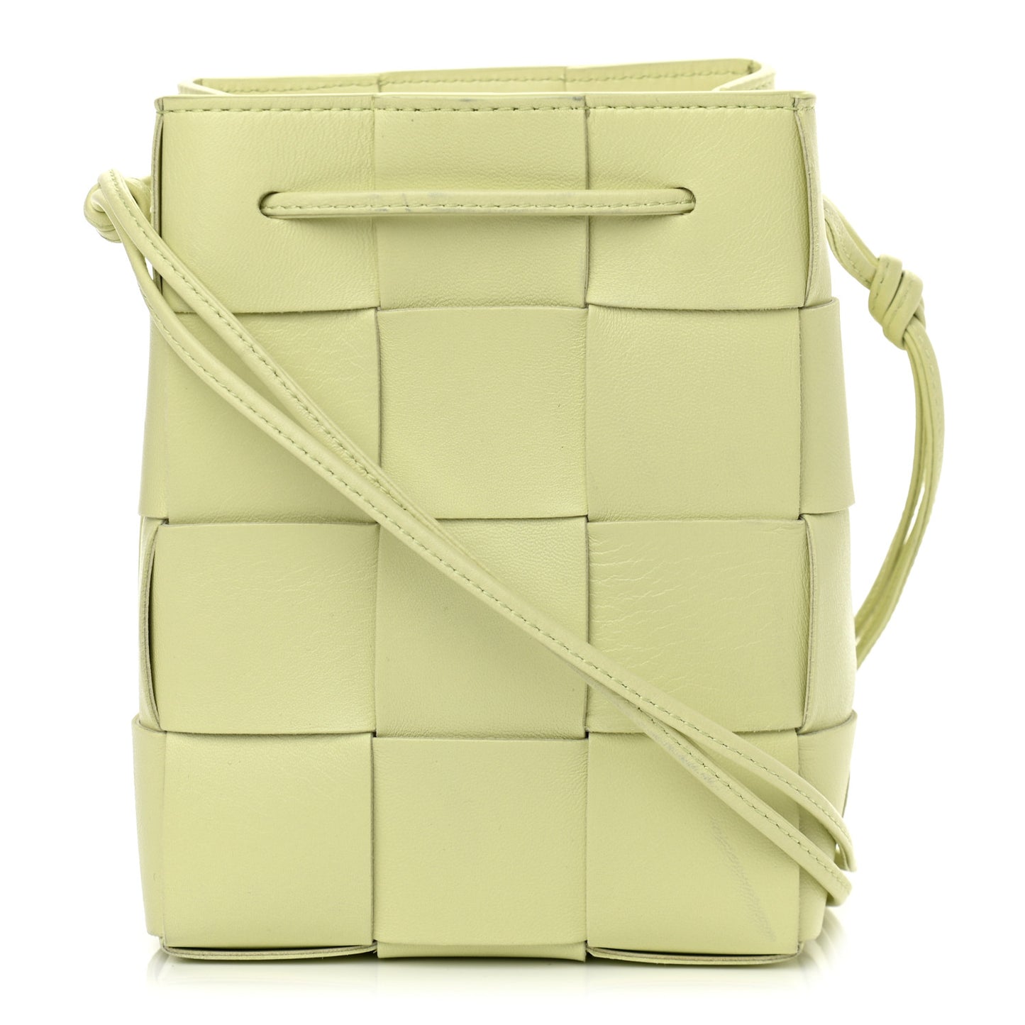 Nappa Maxi Intrecciato Cassette Bucket Bag Lemon Washed
