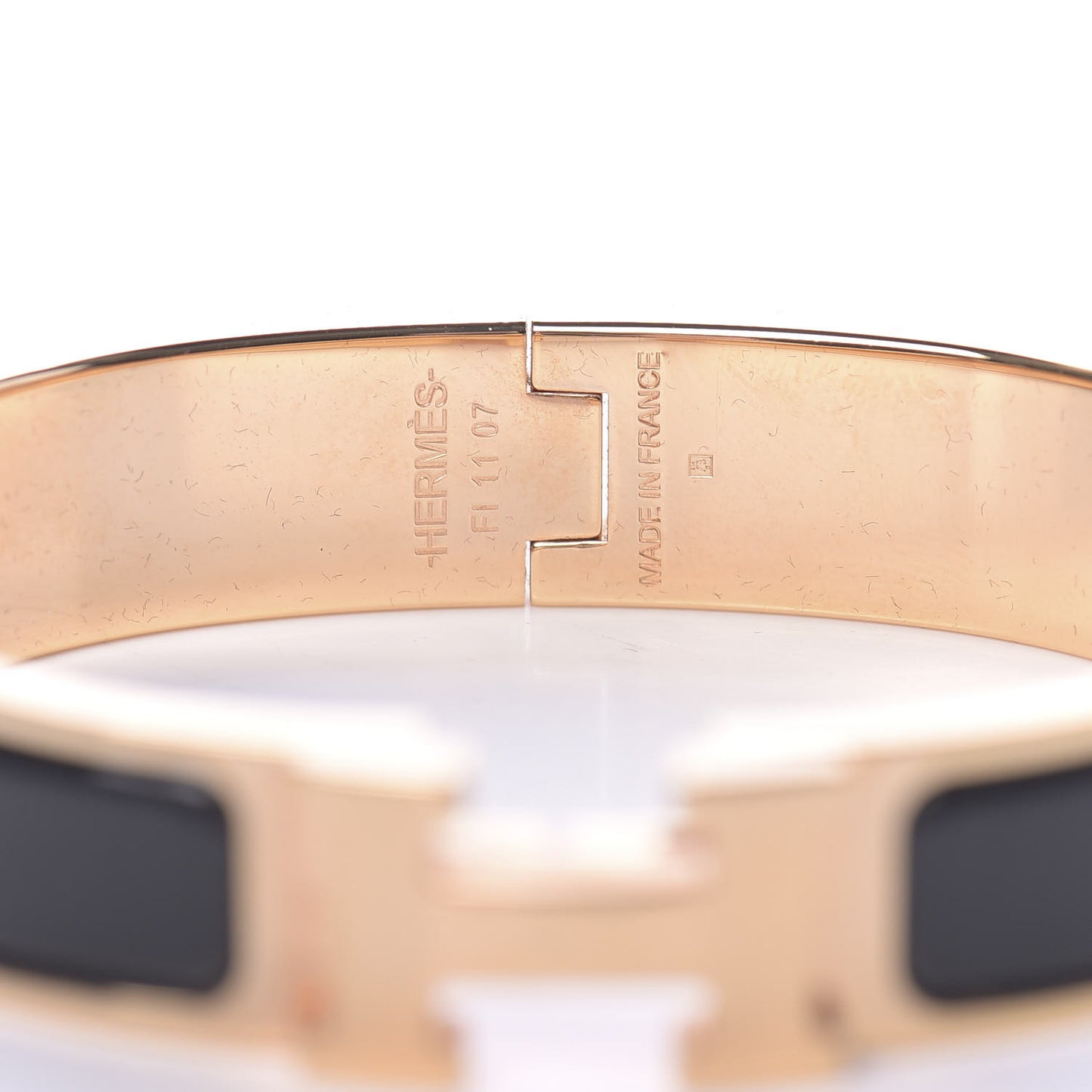 Enamel Narrow Clic Clac H Bracelet PM Black