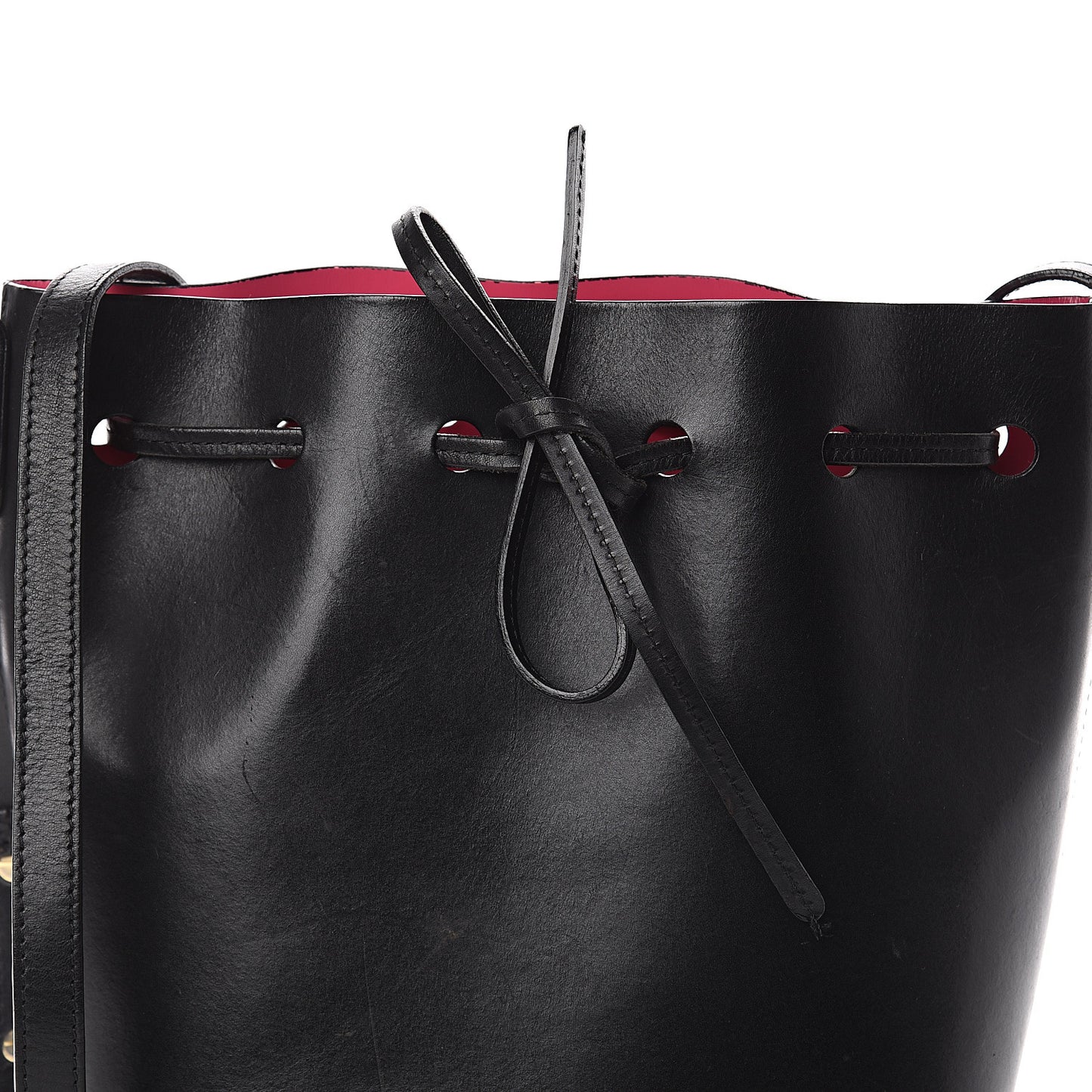 Vegetable Tanned Calfskin Mini Bucket Bag Black