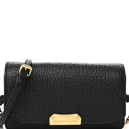 Burberry Signature Grain Small Madison Chain Clutch Black 7 of 11