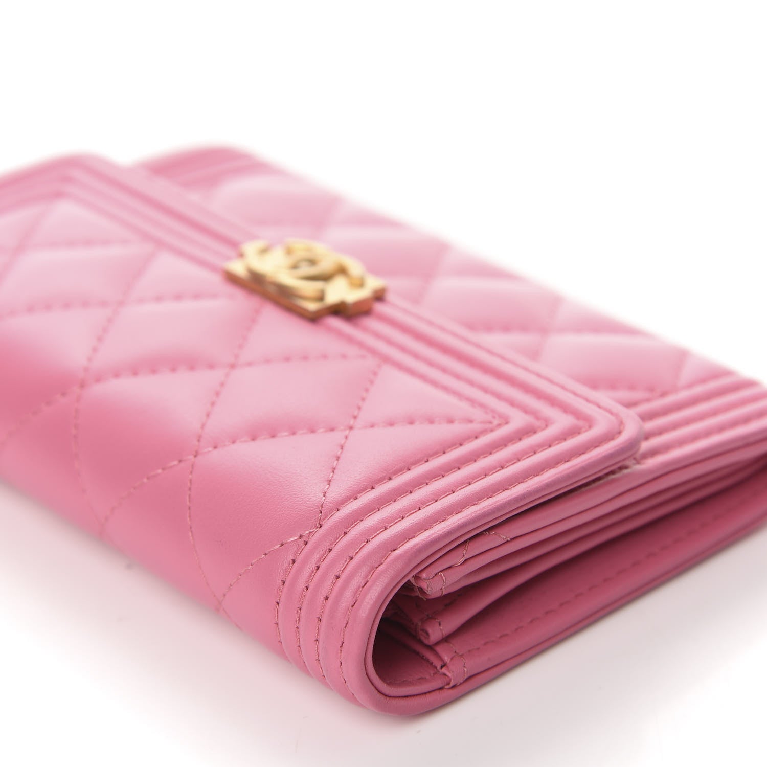 Chanel Lambskin Quilted Medium Boy Flap Wallet Pink 9 of 14