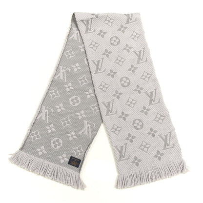 Louis Vuitton Wool Silk Logomania Scarf Pearl Grey 2 of 3