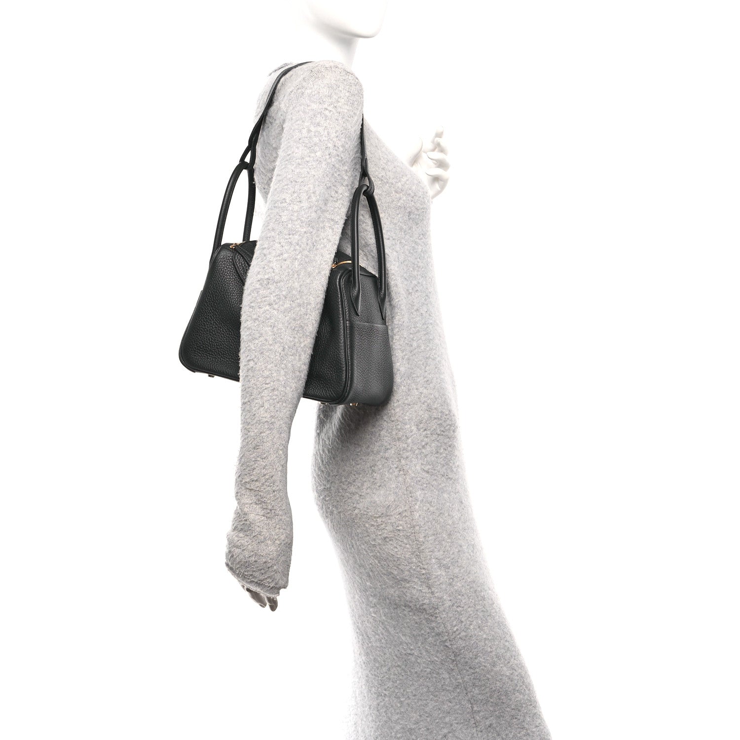 Hermes Taurillon Clemence Lindy 26 Black 2 of 11