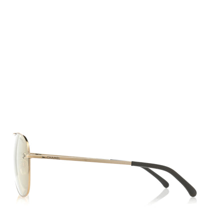 Chanel Aviator CC Sunglasses 4189-T-Q Gold 3 of 8