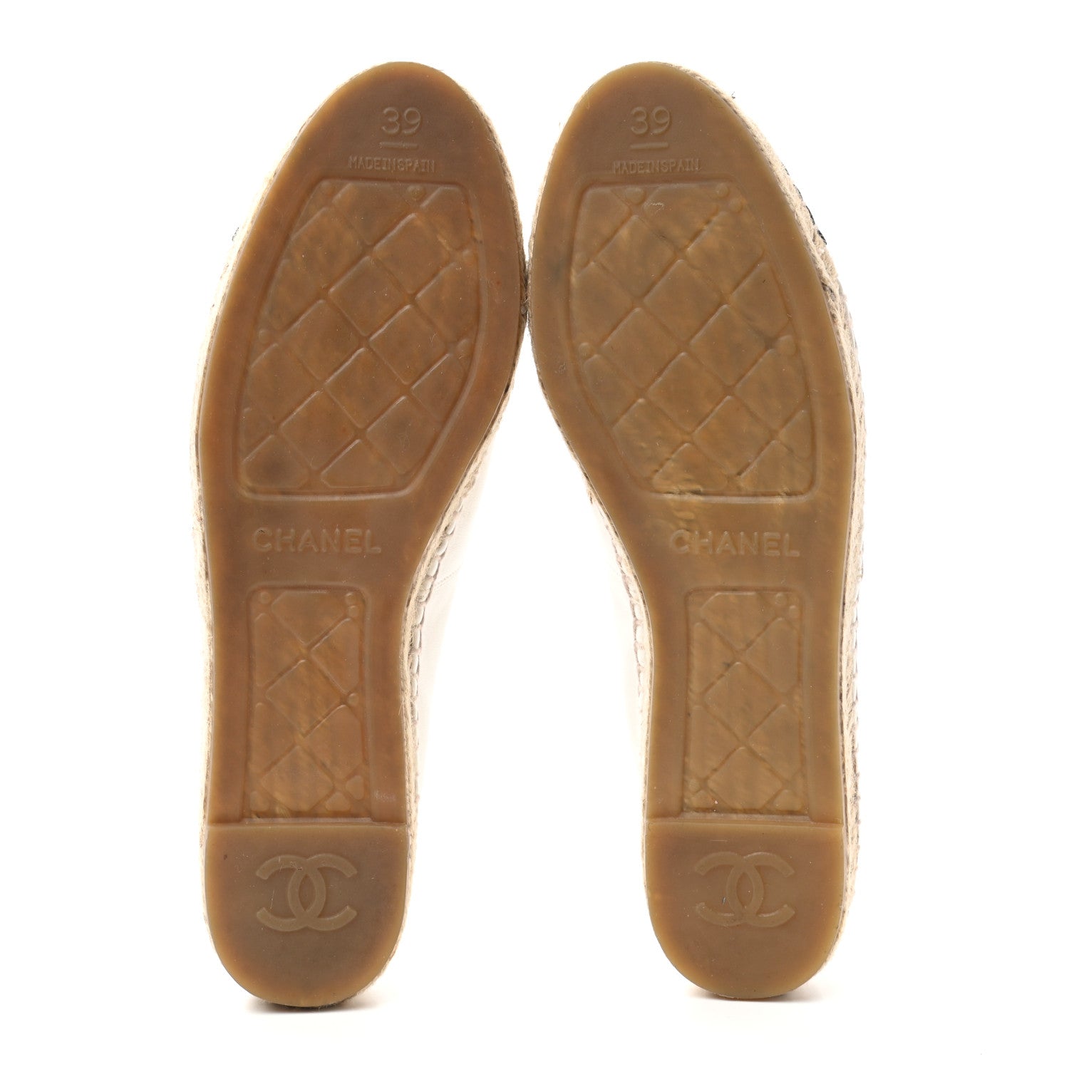 Chanel Lambskin CC Espadrilles 39 White Black 5 of 9