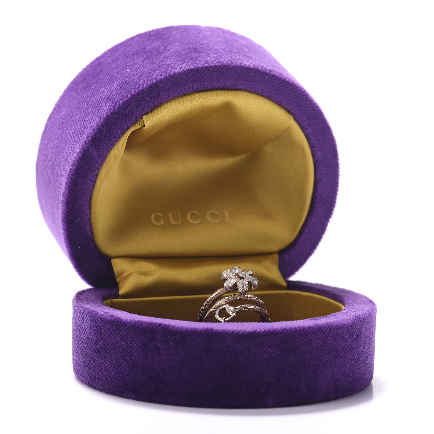 18K Yellow Gold Diamond Mother of Pearl Flora Wrap Ring 54 6.75