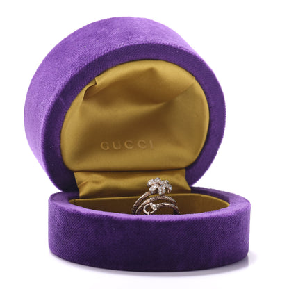 Gucci 18K Yellow Gold Diamond Mother of Pearl Flora Wrap Ring 54 6.75 5 of 5