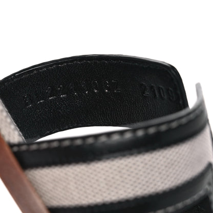 Hermes Calfskin Canvas Oran Sandals 40 Black 8 of 9