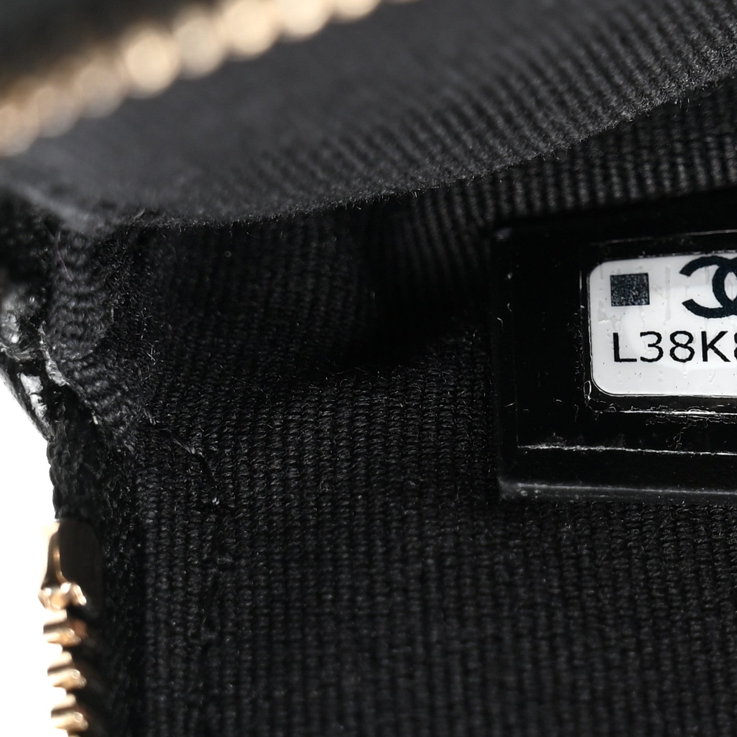 Chanel Caviar Quilted Crystal Zip Card Holder Wallet Black 7 of 8