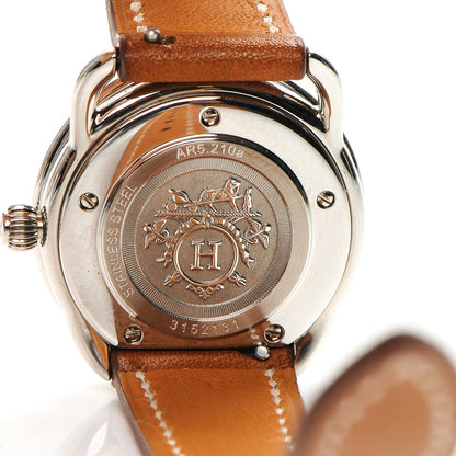 Hermes Stainless Steel Barenia 28mm Arceau Quartz Watch Fauve 7 of 8