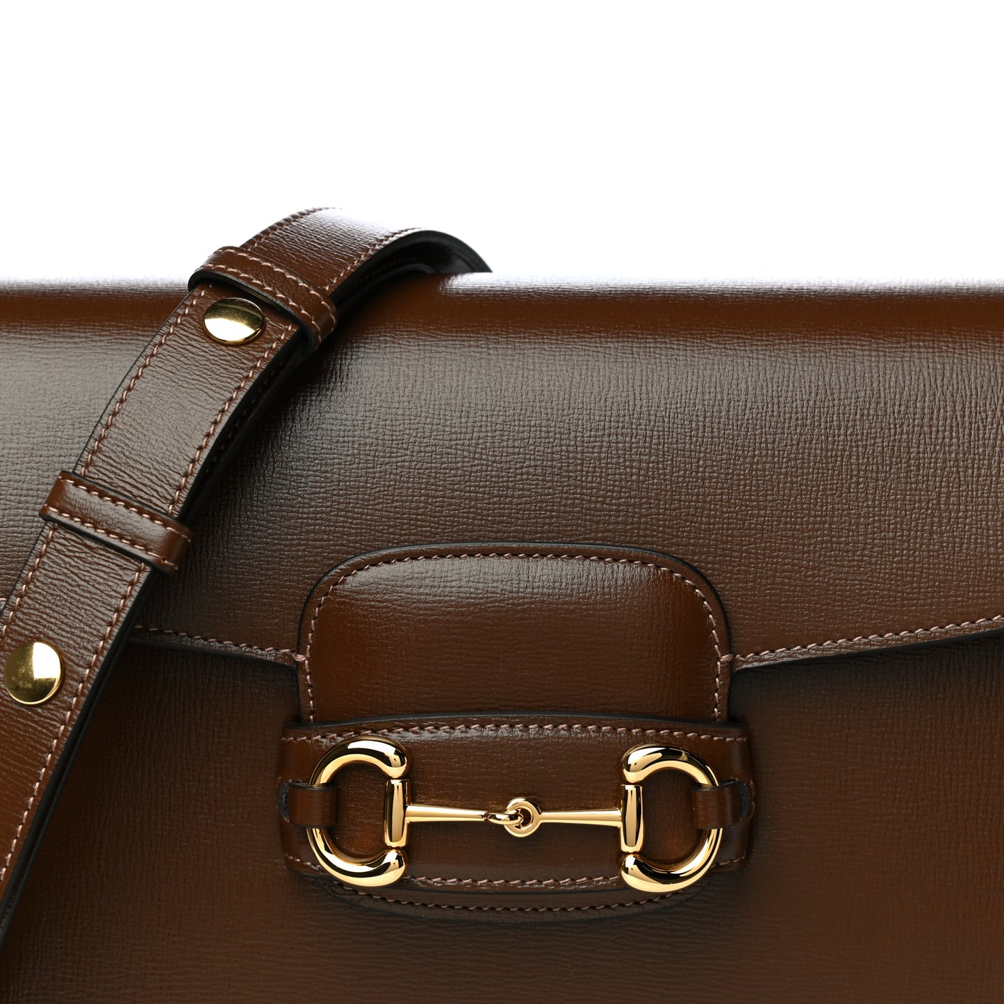 Azalea Calfskin Horsebit 1955 Shoulder Bag Brown Sugar