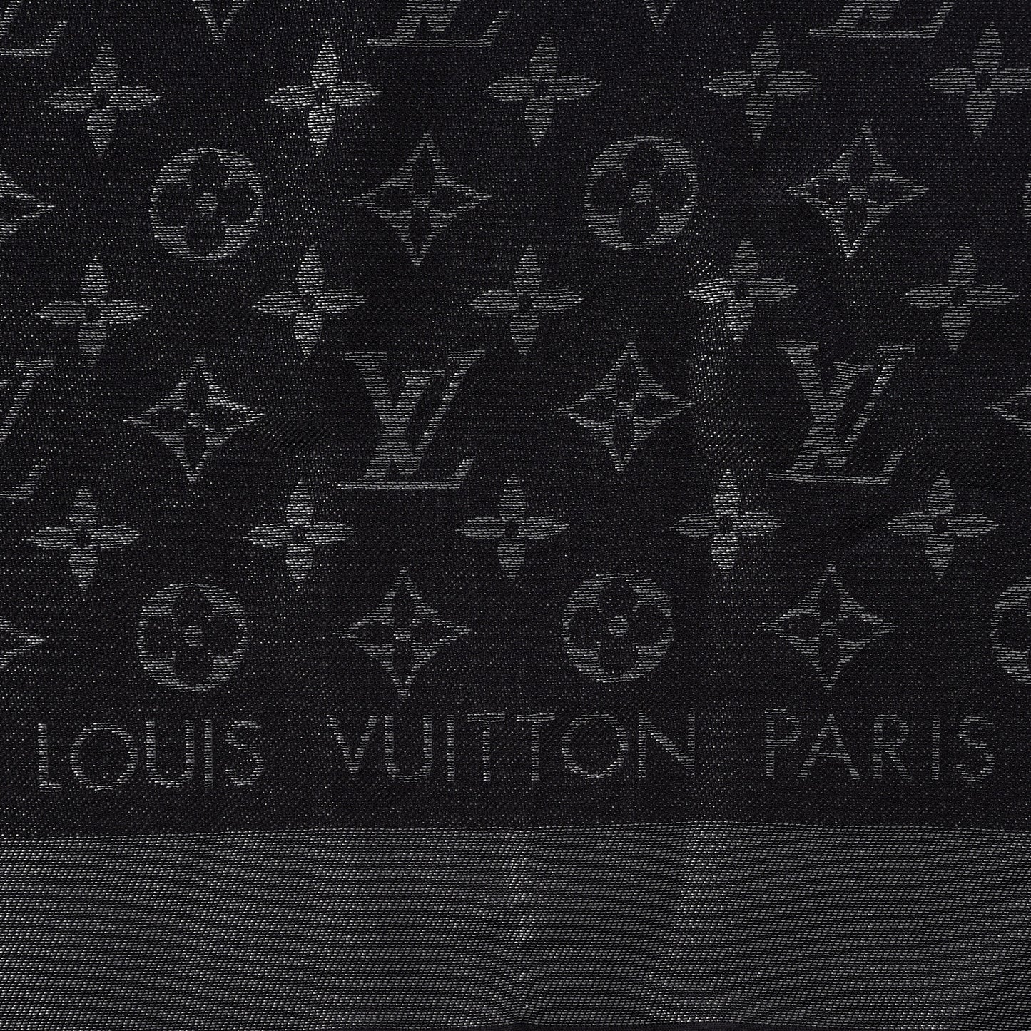 Silk Lurex Wool So Shine Monogram Shawl Black