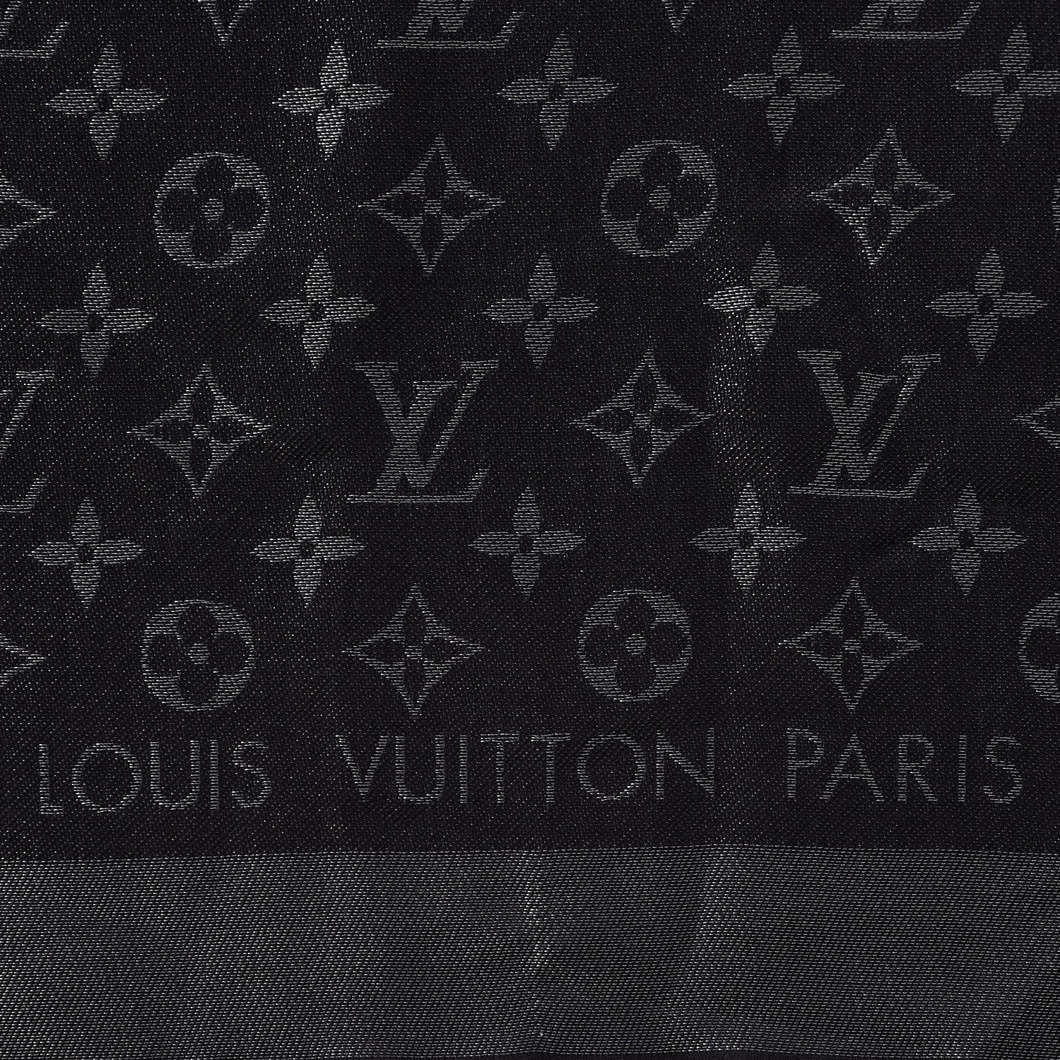 Louis Vuitton Silk Lurex Wool So Shine Monogram Shawl Black 3 of 4