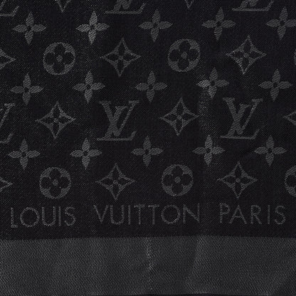 Louis Vuitton Silk Lurex Wool So Shine Monogram Shawl Black 3 of 4