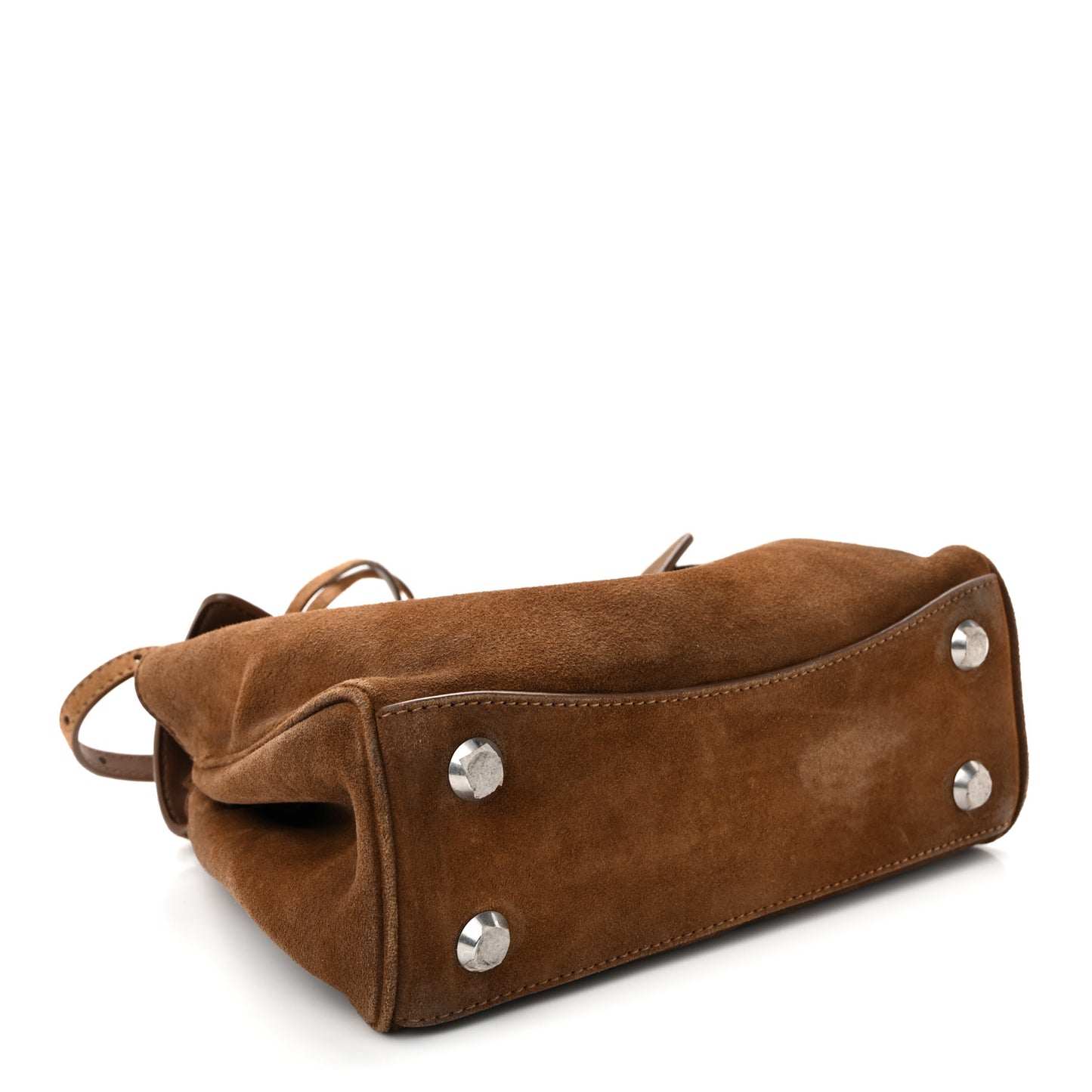 Waxed Suede Mini Rodeo Top Handle Handbag Camel