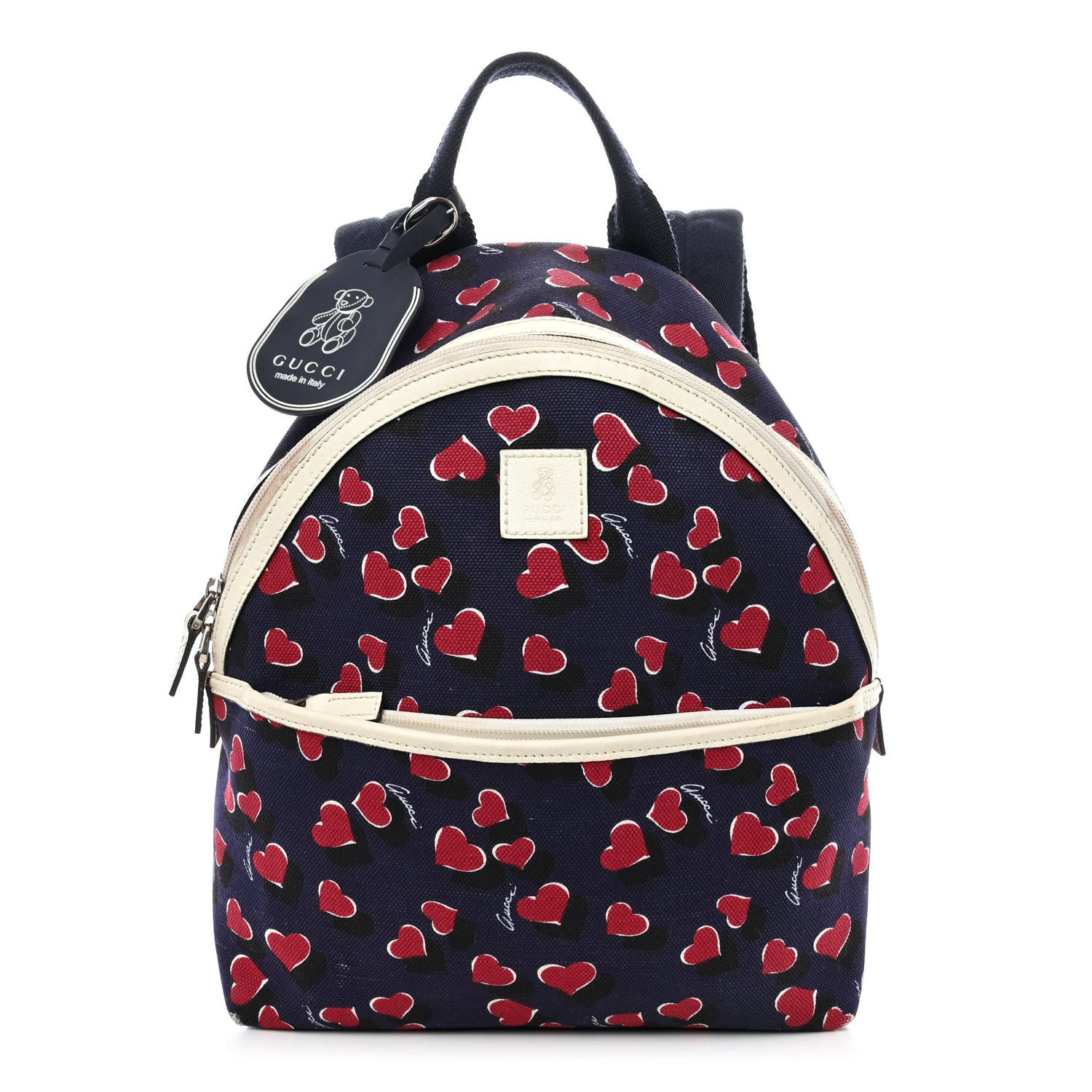 Gucci Canvas Heartbeat Print Childrens Backpack New Wine 1 of 18