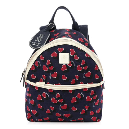 Gucci Canvas Heartbeat Print Childrens Backpack New Wine 1 of 18