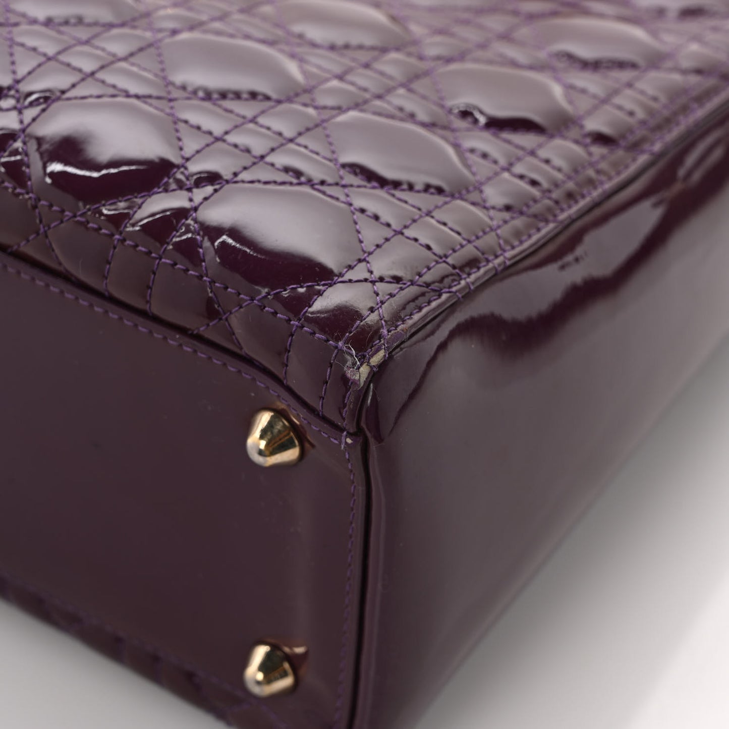 Patent Cannage Large Lady Dior Violet Purple