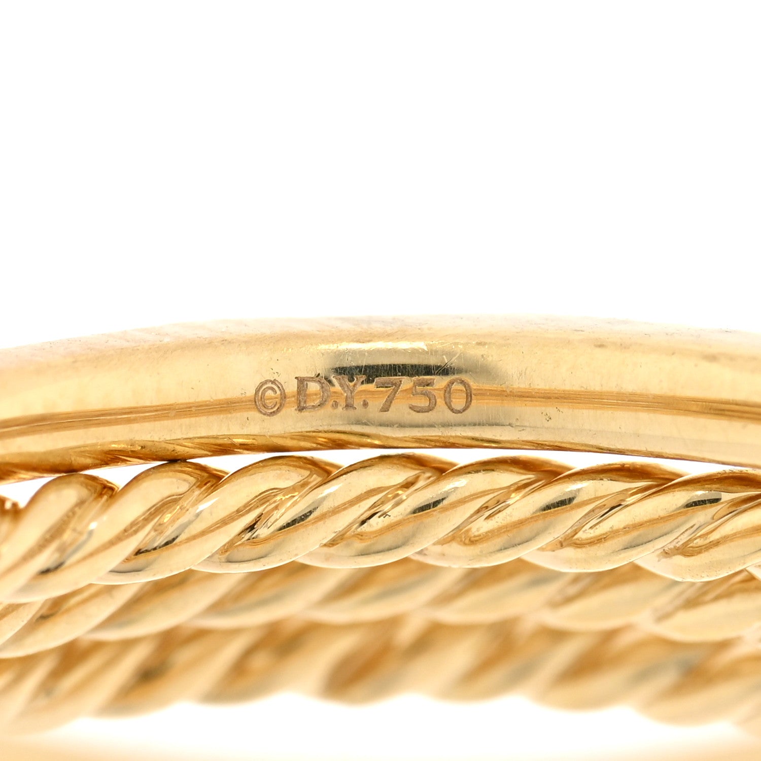 David Yurman 18K Yellow Gold Diamond Stax Seven-Row Ring 52 6 4 of 5