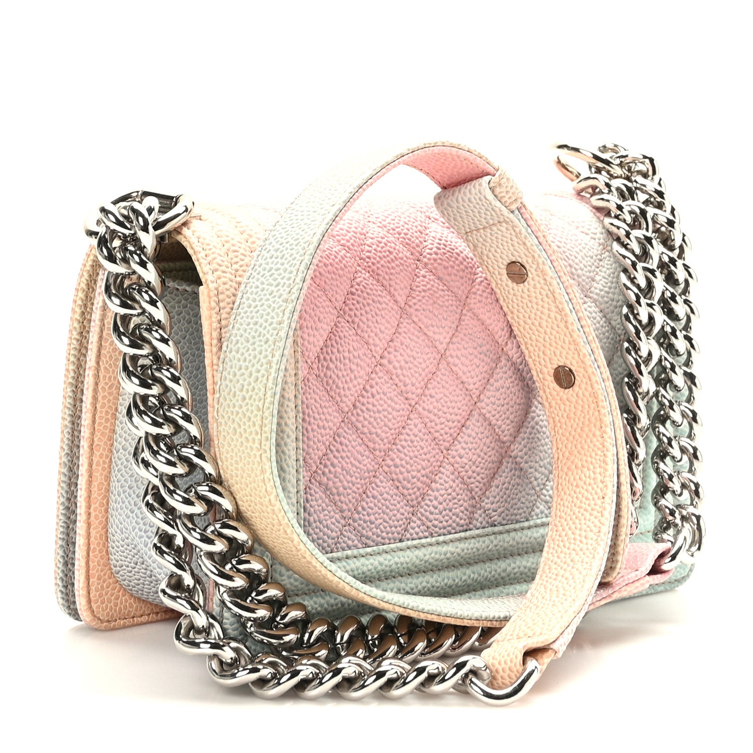 Chanel Caviar Quilted Small Rainbow Boy Flap Pink Multicolor 3 of 10