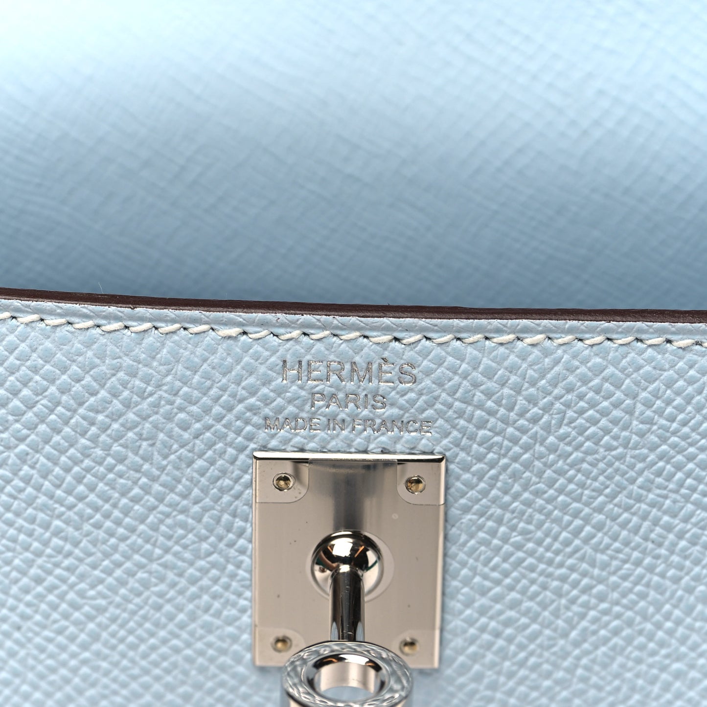 Epsom Tri-Color Kelly Sellier 25 Bleu Brume Vert Jade Gold