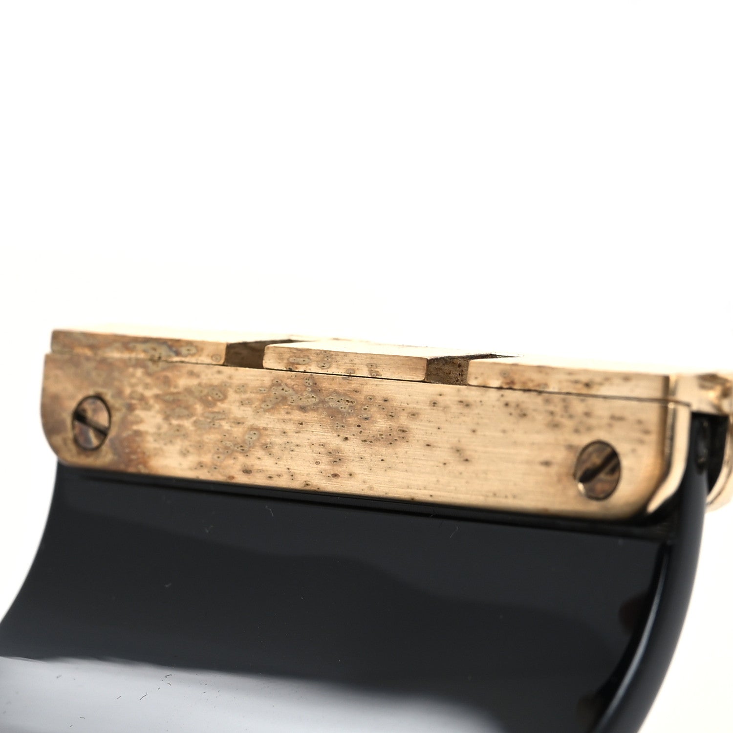 Chanel Resin CC Wide Cuff Black Gold 6 of 6