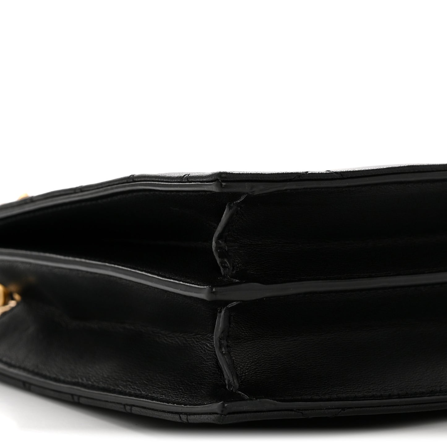 Lambskin Quilted Le Maillon Square Crossbody Bag Black