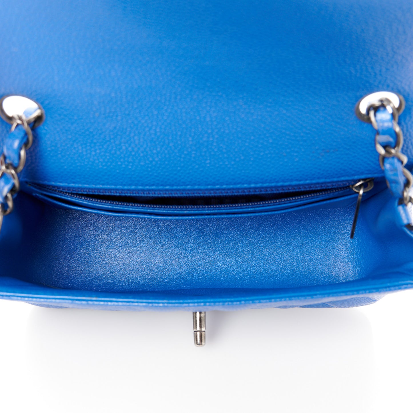 Caviar Quilted Mini Rectangular Flap Blue