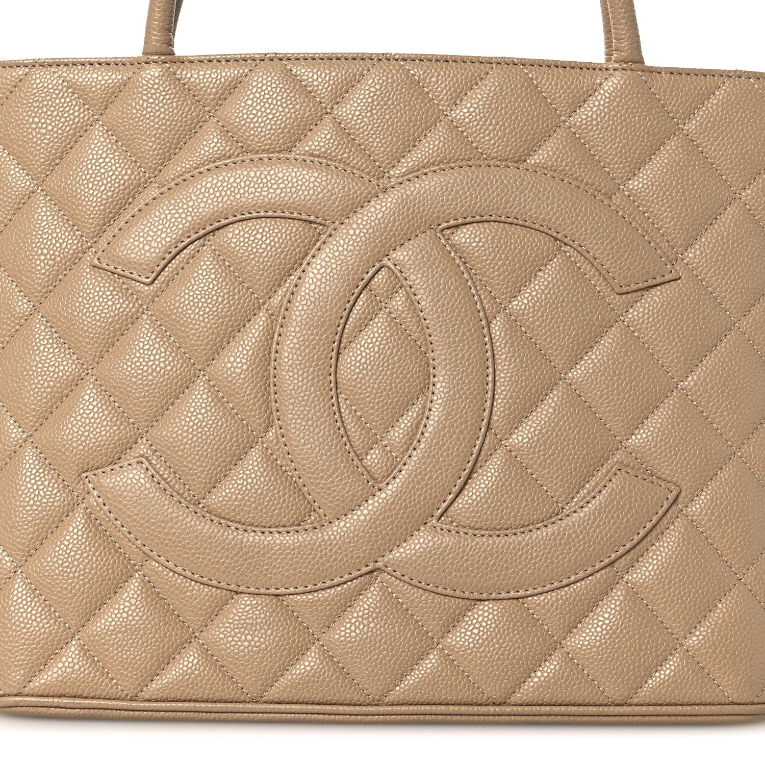Chanel Caviar Quilted Medallion Tote Beige 8 of 10