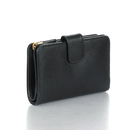 Prada Saffiano Metal Compact Wallet Black 3 of 7