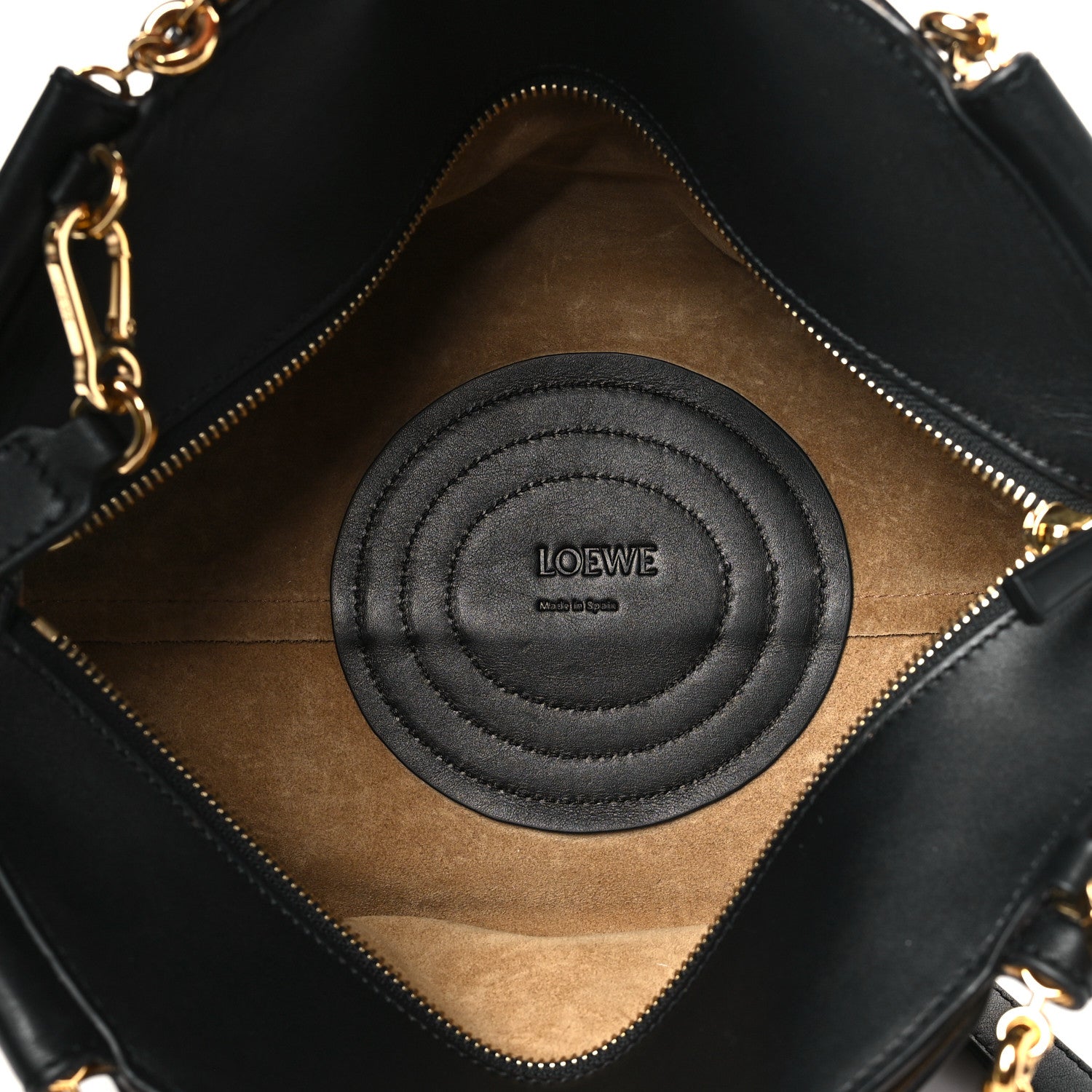 Loewe Shiny Nappa Calfskin Small Paseo Bag With Chain Black 5 of 10