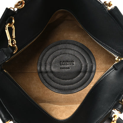 Loewe Shiny Nappa Calfskin Small Paseo Bag With Chain Black 5 of 10