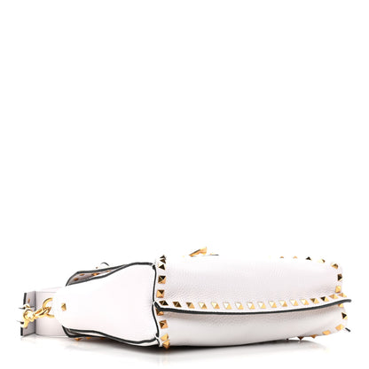 Valentino Garavani Pebbled Calfskin Medium Rockstud Hype Shoulder Bag White 3 of 4