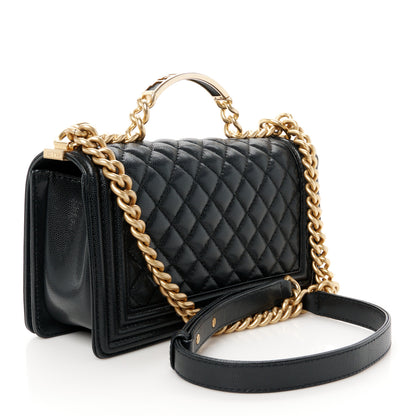 Chanel Caviar Quilted Medium Top Handle Boy Flap Black 3 of 10