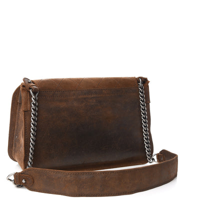 Chanel Nubuck Stitched Highlander Messenger Brown 3 of 17