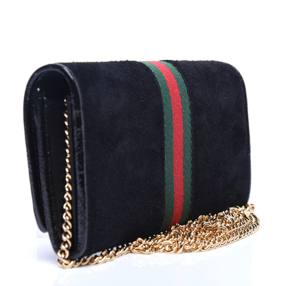 Gucci Suede Patent Web Ophidia Wallet On Chain Black 3 of 12