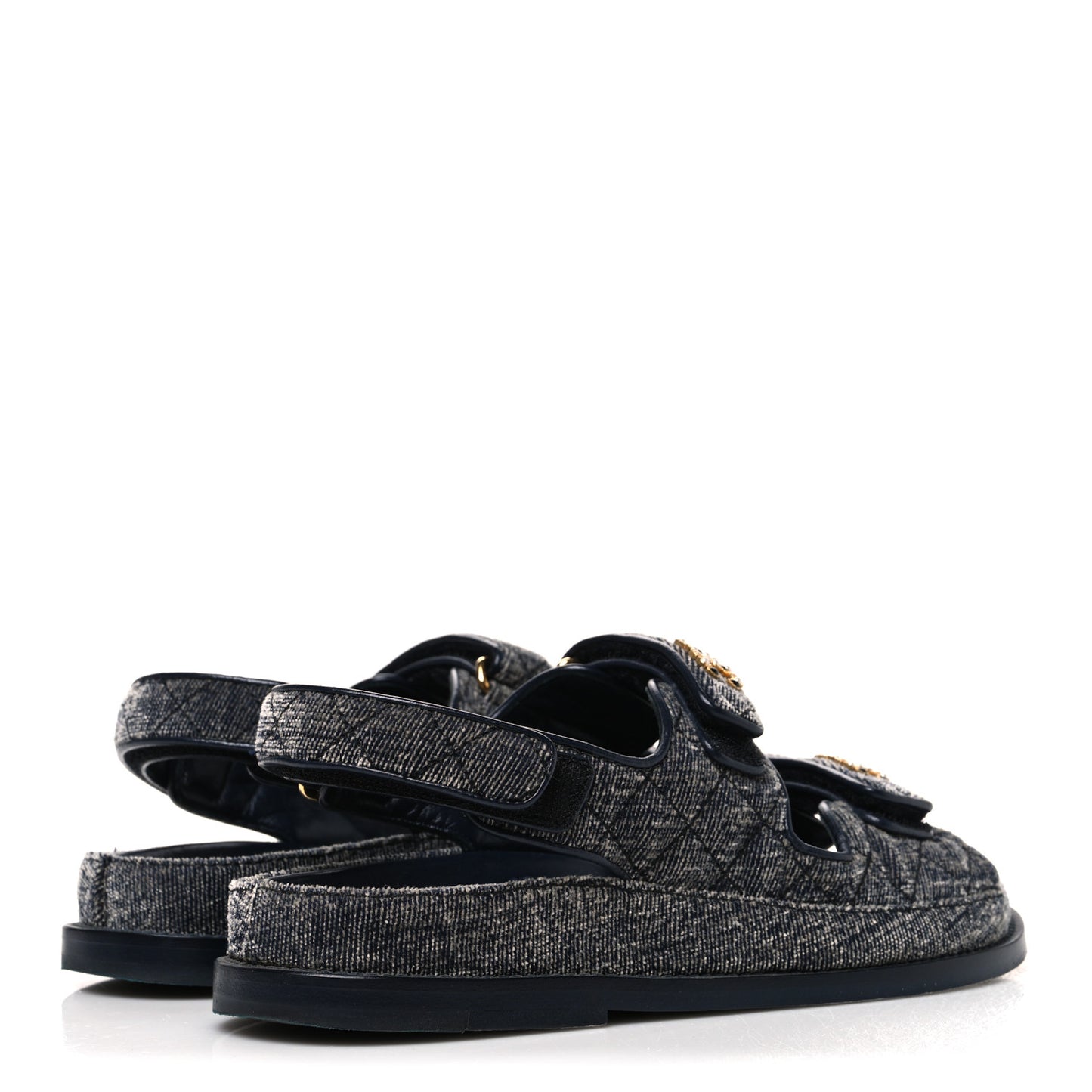 Velvet Velcro Dad Sandals 36 Grey