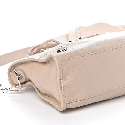 Balenciaga Agneau Classic Silver Hardware S City Logo Strap Light Beige Black 8 of 10