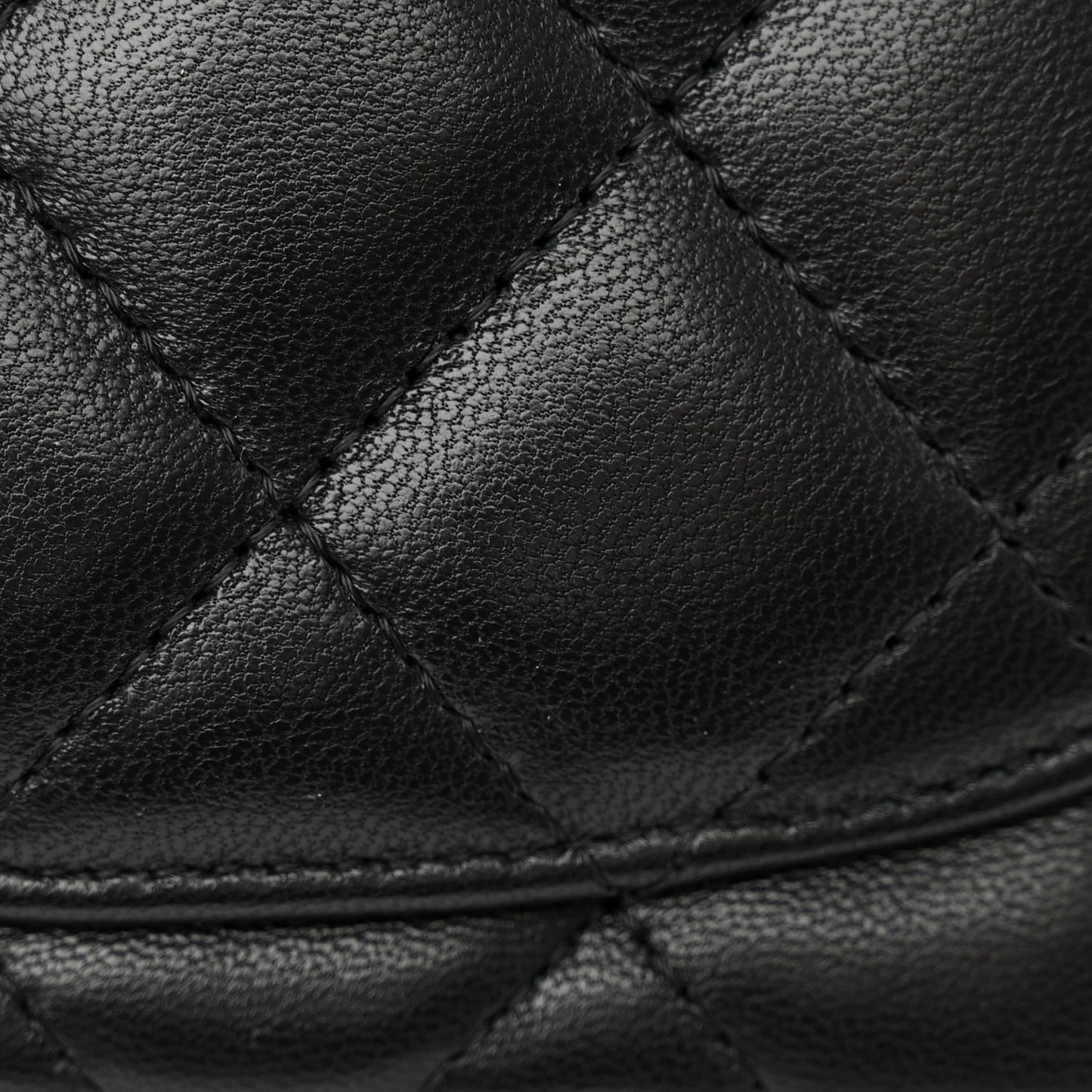 Lambskin Quilted Mini Rectangular Flap Black