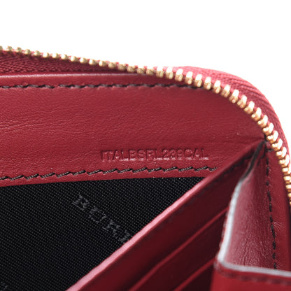 Burberry Grainy Calfskin House Check Elmore Zip Around Wallet Russet Red 7 of 8