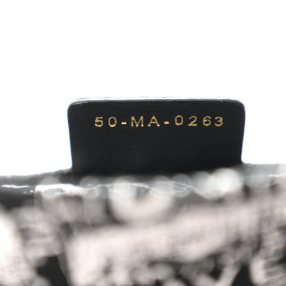 Christian Dior Canvas Embroidered Medium Plan De Paris Book Tote Black White 7 of 10