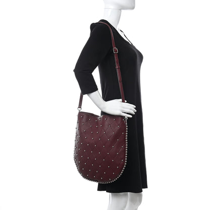 Alexander Wang Pebbled Calfskin Studded Roxy Hobo Burgundy 2 of 12